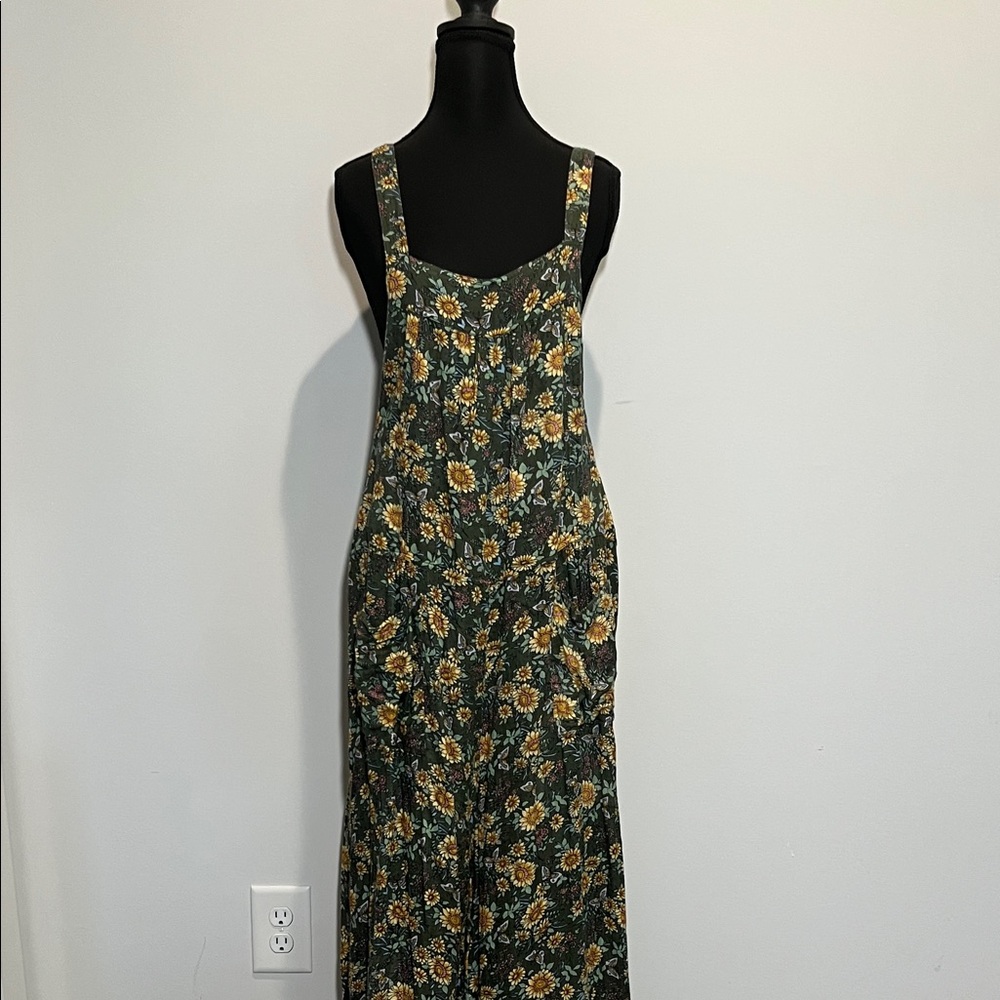 NATURAL LIFE Dark Green Floral Jumpsuit